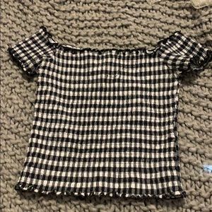 Holister black and white off the shoulder top